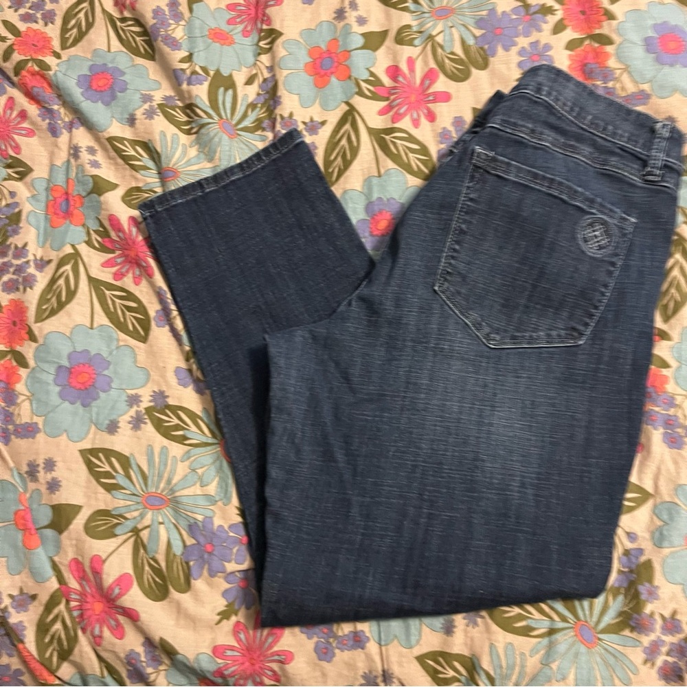 Laurie Felt classic weekender crop stretch jean crosshatch denim qvc plus 16